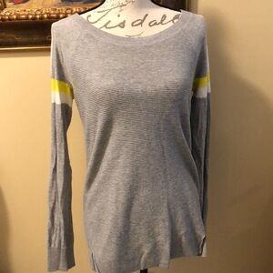 Trouve Colorblock ribbed comfy lightweight long sleeved cotton blend sweater
